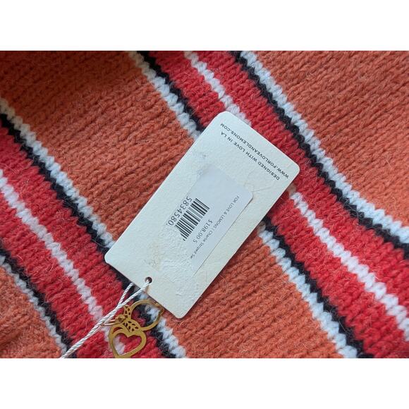 NWT For Love & Lemons Charlie Sweater Dress Sz S Orange Striped Oversize #2A433 - Picture 7 of 8